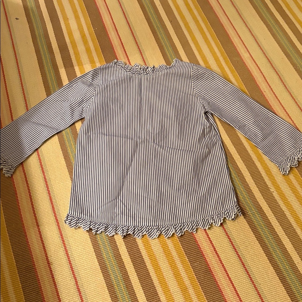 NWOT XS ANN MASHBURN Blue and White Striped Top